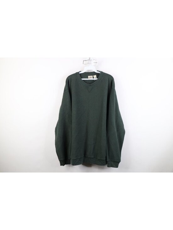 L.L. Bean Other - Vintage LL Bean Mens XL Faded Blank Thermal Waffle Knit Crewneck Sweater Green